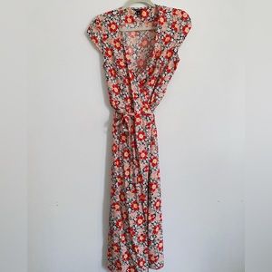 J.Crew Factory Floral Midi Wrap Dress